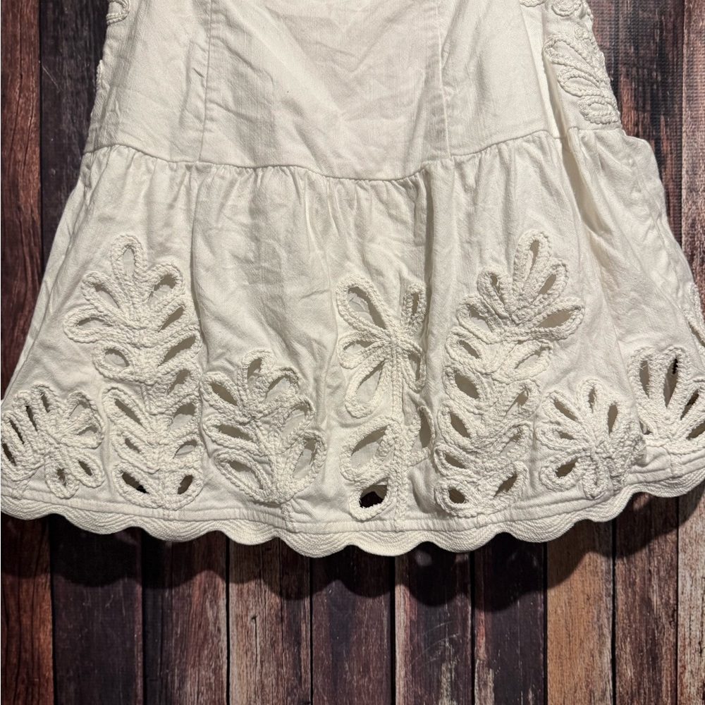 Anthropologie Drop Waist Eyelet Mini Skirt - Picture 6 of 7